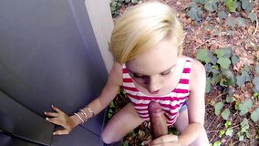 Miley May sucks dick in the dirt to prove her lusty desires
