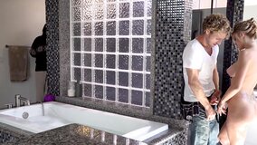 Sexy lady with amazing body just took shower and started to fuck