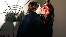 A masked chick is getting fucked and she is also licked well