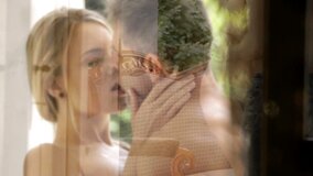 A blonde gives a sensual kiss to her lover and then she fucks